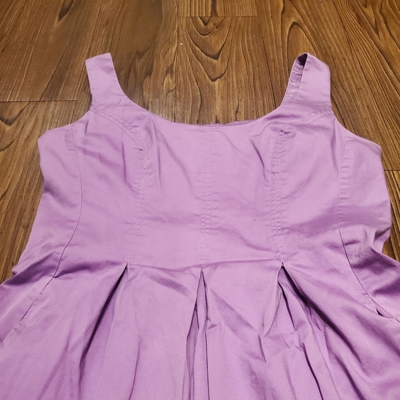 Nine West Purple Dress Mini Fit Flare Lavender Pockets Cotton Preppy Pastel 10 - Picture 8 of 9